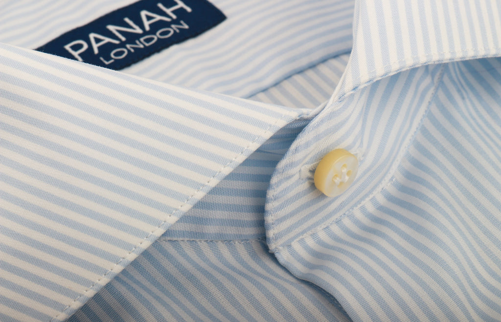 Sky Stripe Cutaway Collar Shirt  | Panah London