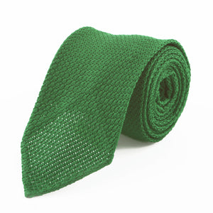Kelly Green Grenadine Silk Tie | Panah London | 148 x 8 Untipped
