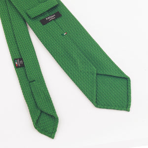 Kelly Green Grenadine Silk Tie | Panah London | 148 x 8 Untipped