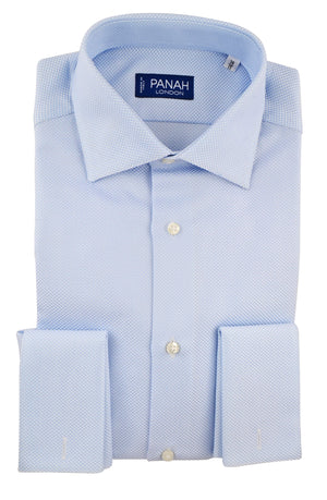 Blue Luxury Basket Weave Shirt | Panah London