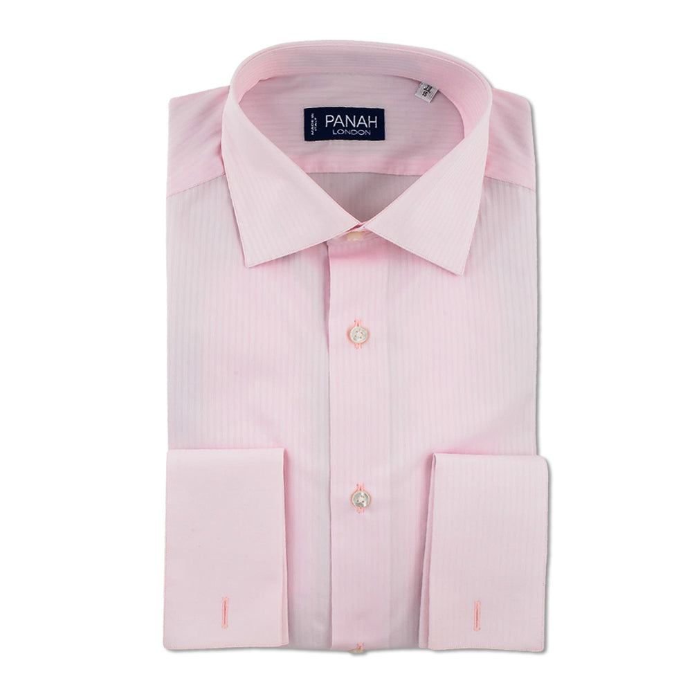 Pink Herringbone Stripe Luxury Shirt | Panah London