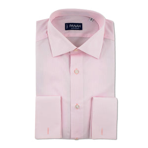 Pink Herringbone Stripe Luxury Shirt | Panah London