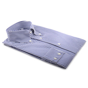 Navy Stripe Luxury Button Down Shirt | Panah London