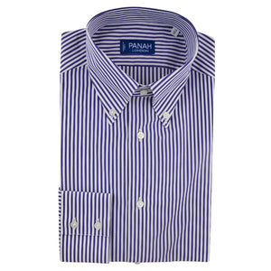 Navy Stripe Luxury Button Down Shirt | Panah London
