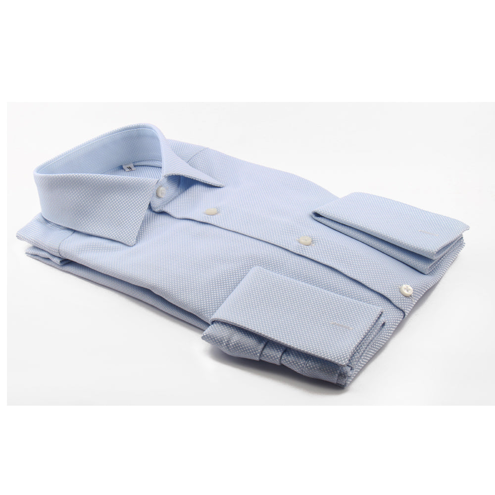 Blue Luxury Basket Weave Shirt | Panah London