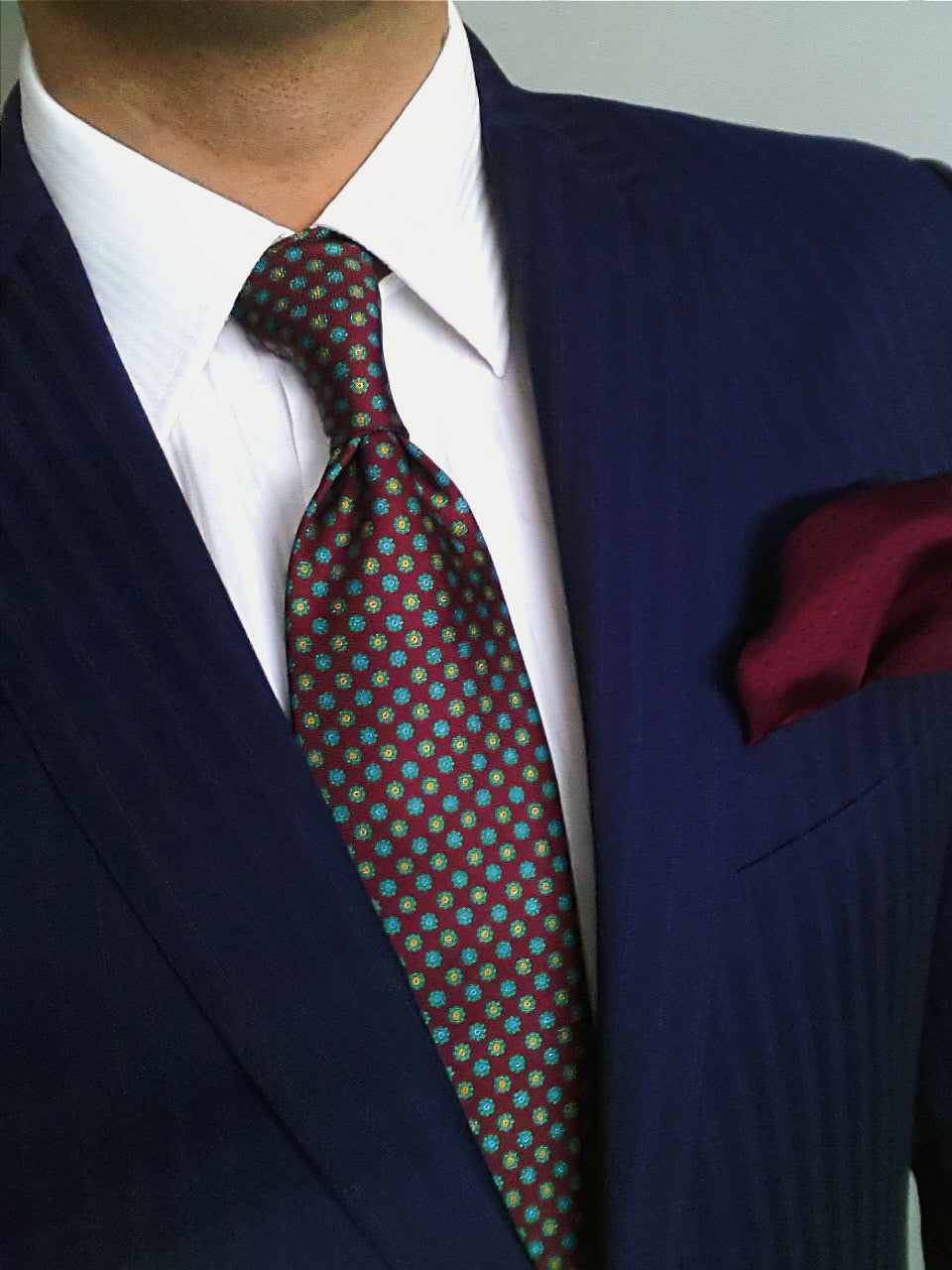Burgundy Floral Printed Silk Tie | Panah London