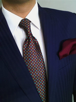 Burgundy Floral Printed Silk Tie | Panah London