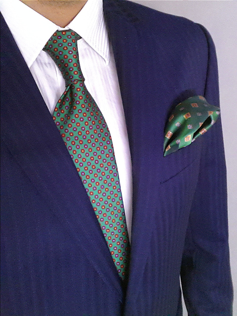 Green Floral Printed Silk Tie | Panah London